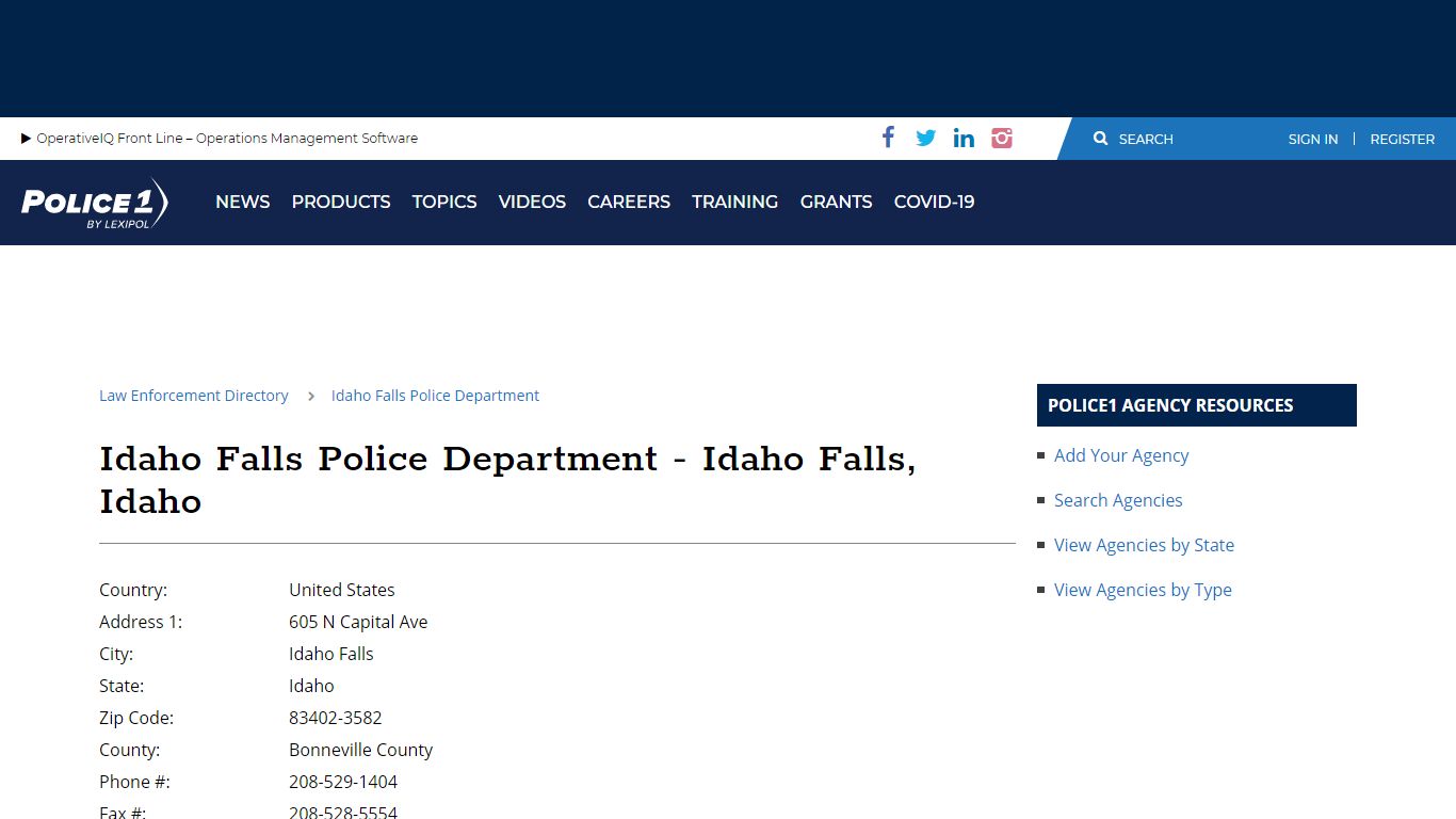 Idaho Falls Police Department - Idaho Falls, Idaho